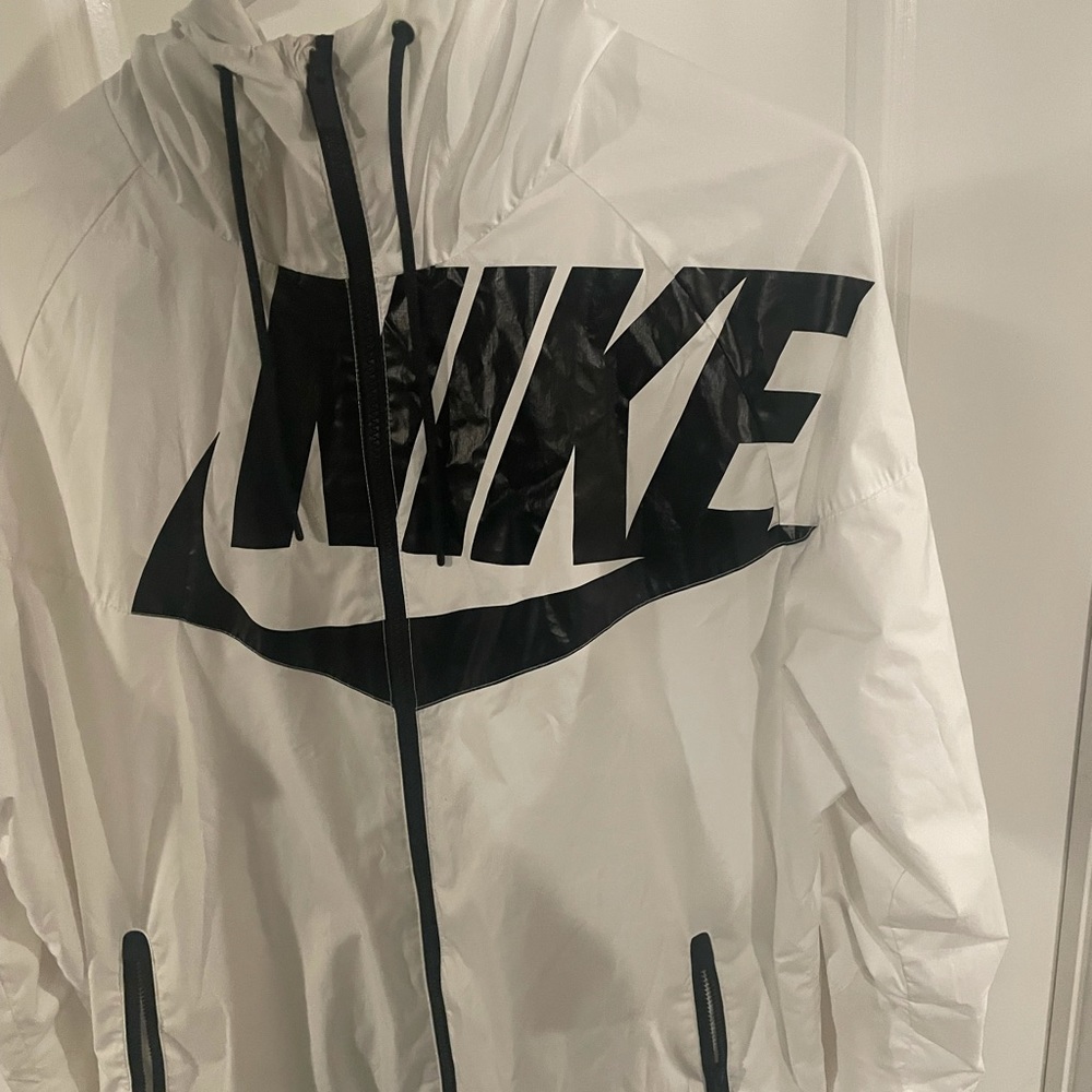 White Nike rain jacket